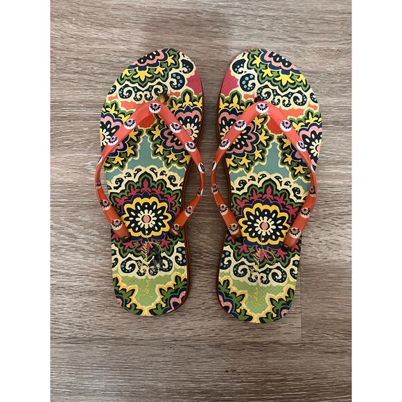Vera Bradley Rio Orange Flower Print Flip Flops Sz 7.5 - Picture 7 of 11
